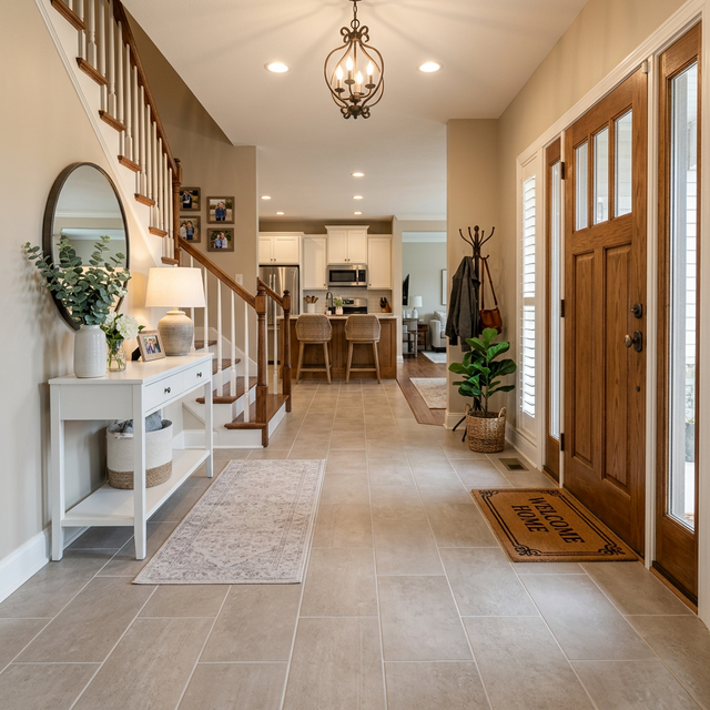 Porcelain tile flooring in a Tulsa home entryway