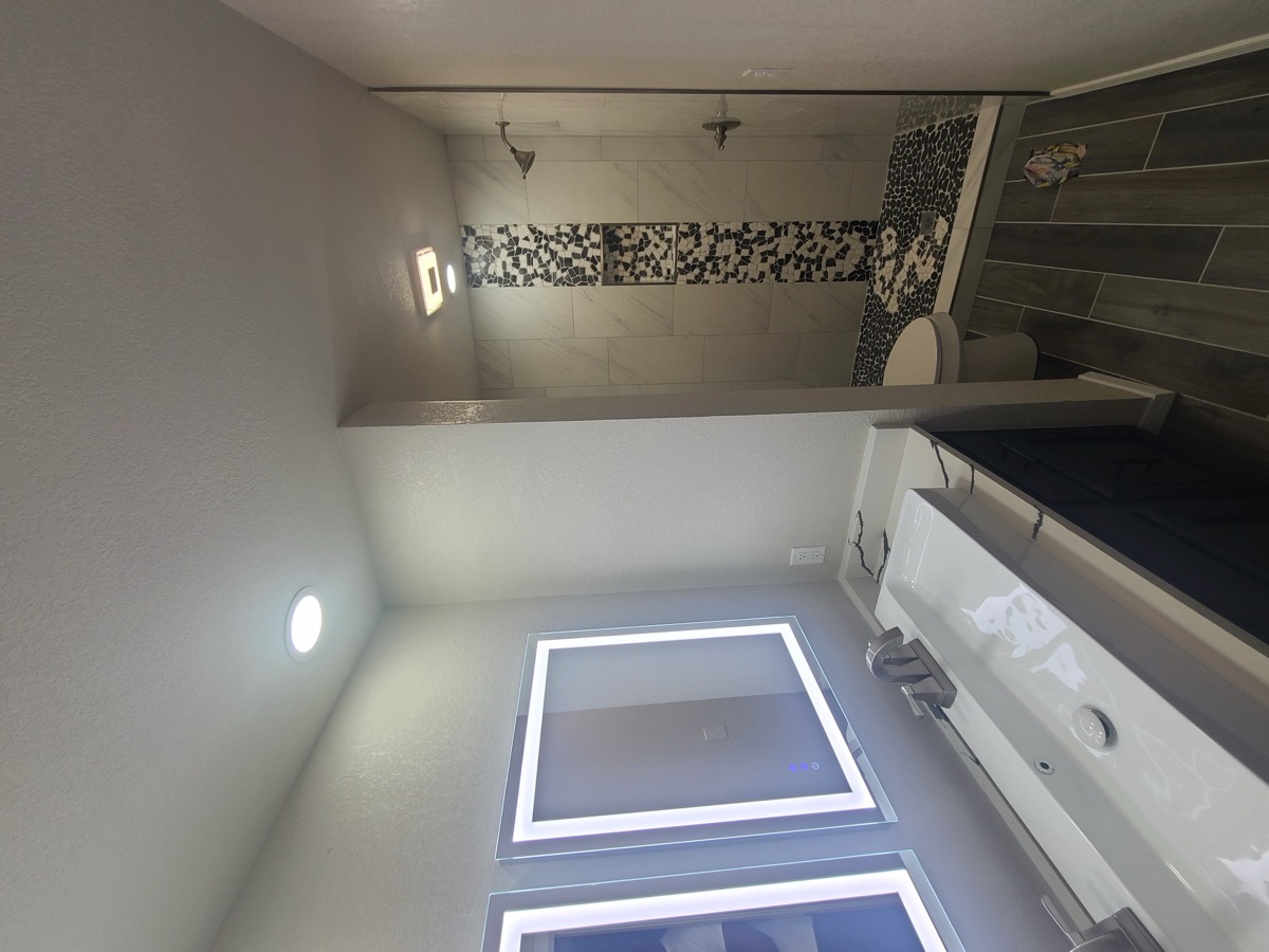 Modern Walk-in Shower and Vanity — Bathroom Remodel in Tulsa, OK